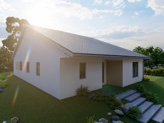 Massivhaus Blaufichte von AVOS Hausbau Schlüsselfertig ab 355250€, Bungalow Außenansicht 2