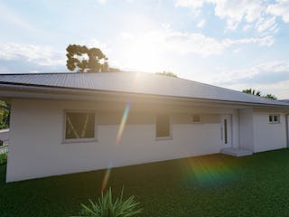 Massivhaus Geranie von AVOS Hausbau Schlüsselfertig ab 414000€, Bungalow Außenansicht 2