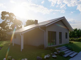 Massivhaus Mandelweide von AVOS Hausbau Schlüsselfertig ab 321500€, Bungalow Außenansicht 1