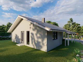 Massivhaus Mandelweide von AVOS Hausbau Schlüsselfertig ab 321500€, Bungalow Außenansicht 3