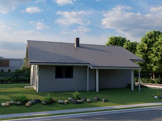 Massivhaus Mandelweide von AVOS Hausbau Schlüsselfertig ab 321500€, Bungalow Außenansicht 4