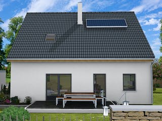 Massivhaus Wenke von AVOS Hausbau Schlüsselfertig ab 455500€, Satteldach-Klassiker Außenansicht 2