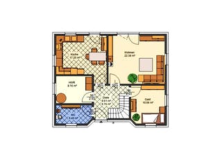 Massivhaus Wenke von AVOS Hausbau Schlüsselfertig ab 455500€, Satteldach-Klassiker Grundriss 1