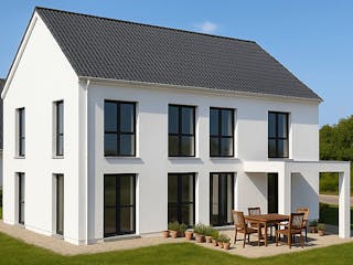 Massivhaus Braunschweig von Aye-Bau Schlüsselfertig ab 355700€, Satteldach-Klassiker Außenansicht 1