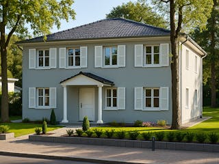 Massivhaus Grunewald von Aye-Bau Schlüsselfertig ab 457500€, Stadtvilla Außenansicht 2