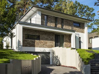 Massivhaus Wannsee von Aye-Bau Schlüsselfertig ab 522200€, Stadtvilla Außenansicht 1