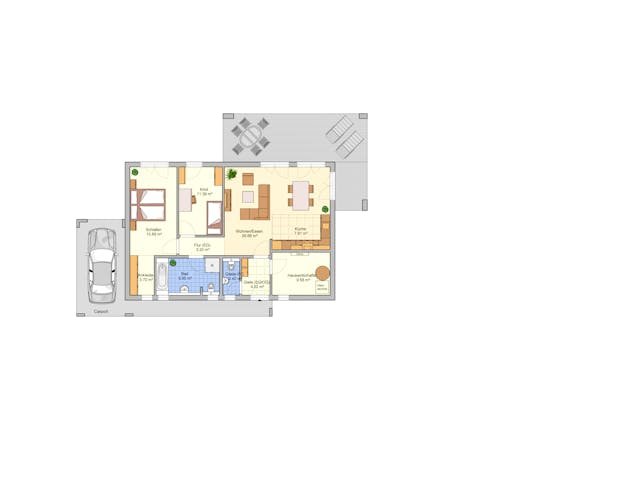 Fertighaus Vespero von Fingerhut Haus Schlüsselfertig ab 360536€, Pultdachhaus Grundriss 1