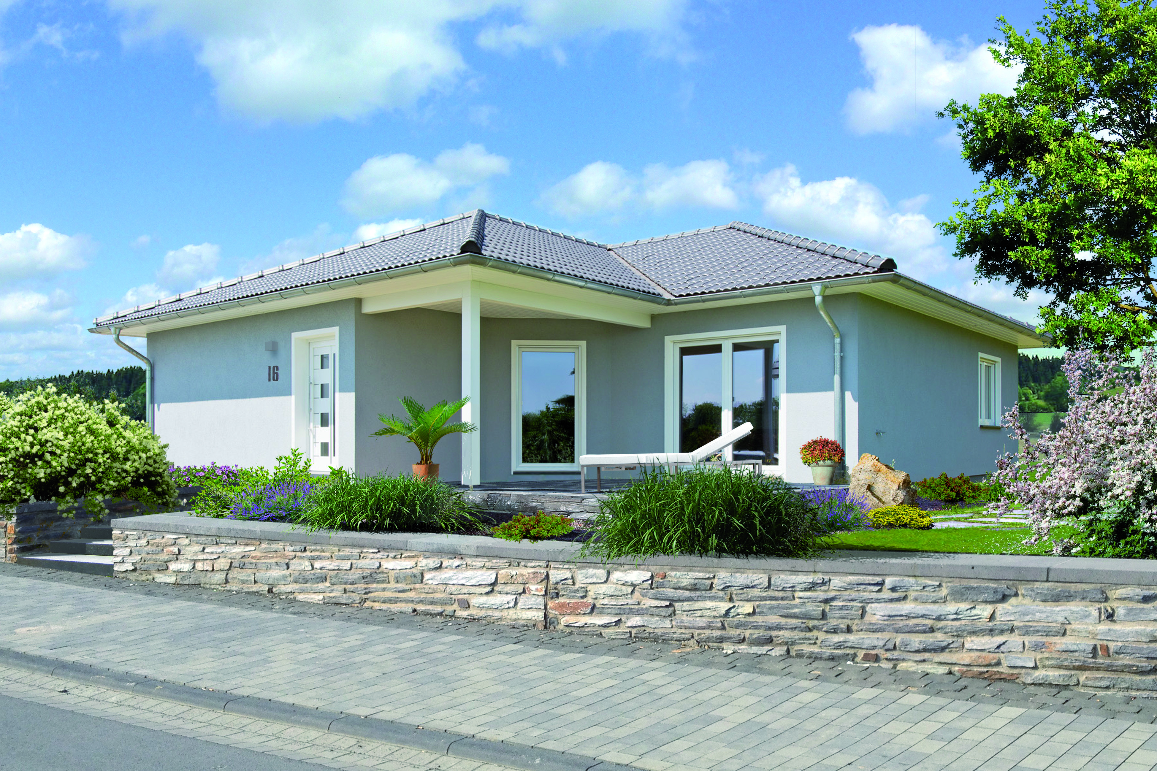 Fertighaus Mala von Fingerhut Haus Schlüsselfertig ab 372716€, Bungalow Außenansicht 1