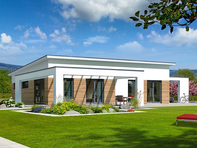 Fertighaus Vespero von Fingerhut Haus Schlüsselfertig ab 360536€, Bungalow Außenansicht 1
