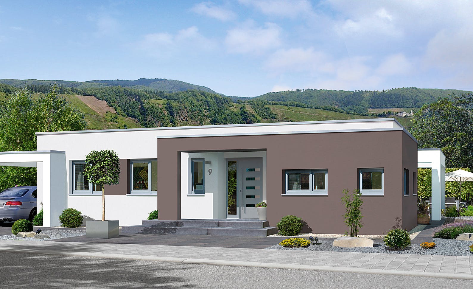 Fertighaus Karismo von Fingerhut Haus Schlüsselfertig ab 409314€, Bungalow Außenansicht 1