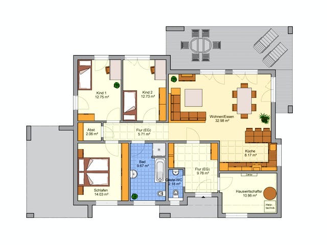 Fertighaus Karismo von Fingerhut Haus Schlüsselfertig ab 409314€, Bungalow Grundriss 1
