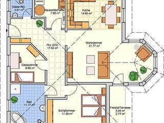 Fertighaus Libereco von Fingerhut Haus Schlüsselfertig ab 405065€, Bungalow Grundriss 1