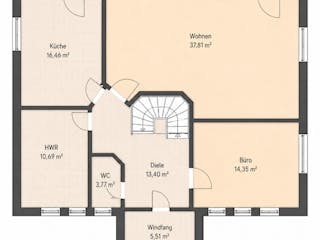 Massivhaus Stadthaus 200 von TIMOWA Massivhäuser Schlüsselfertig ab 393900€, Stadtvilla Grundriss 1