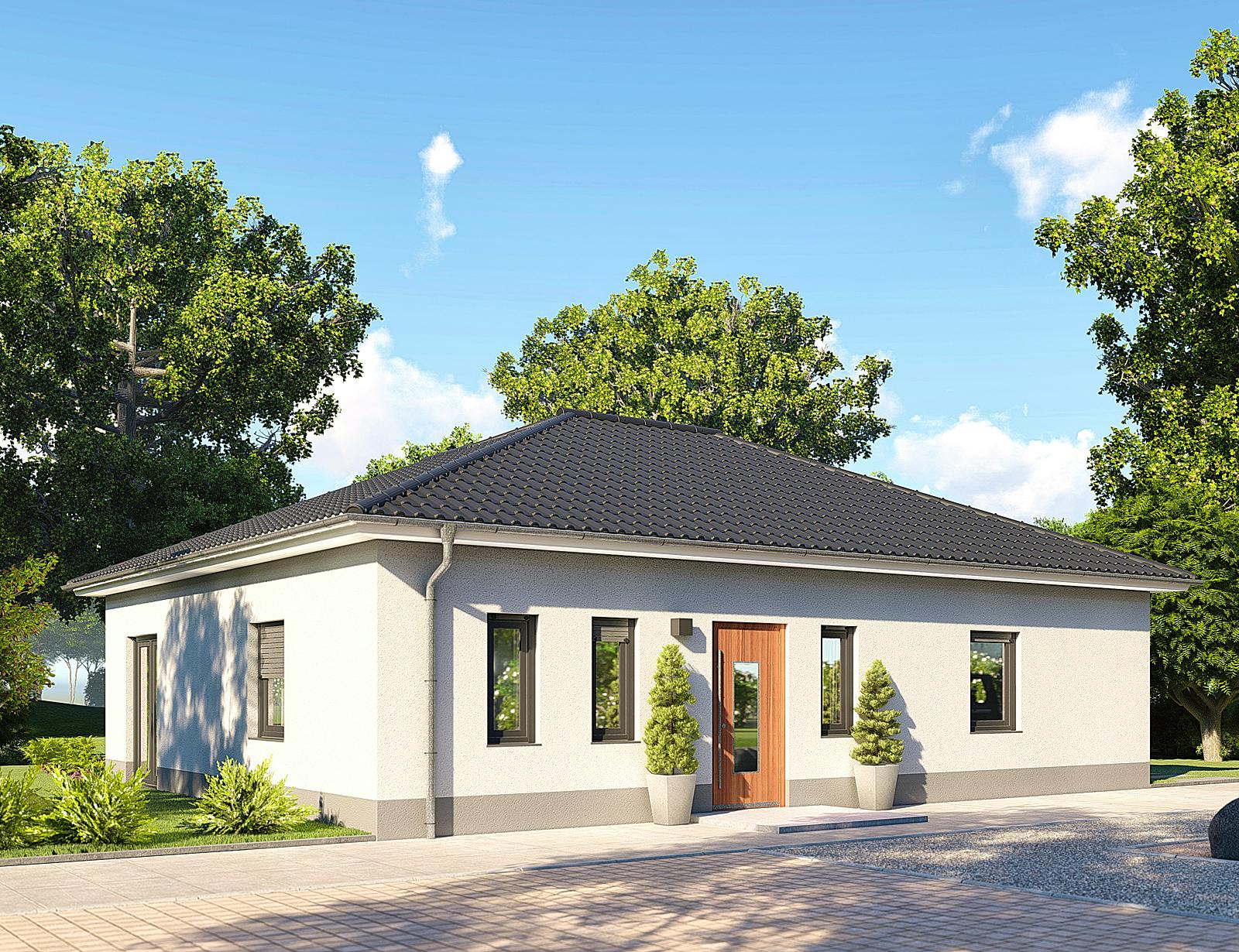Massivhaus Bungalow Cannes von BauArt Massivbau, Bungalow Außenansicht 2