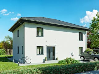 Massivhaus Zweifamilienhaus Garda von BauArt Massivbau, Stadtvilla Außenansicht 2