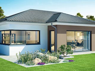 Massivhaus Bungalow BL 95 Variante K von Baudirekt, Bungalow Außenansicht 1