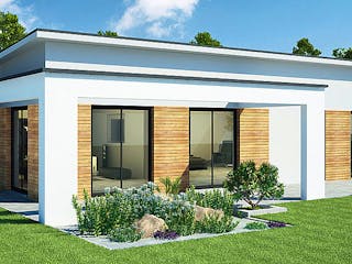 Massivhaus Bungalow BL 95 Variante T von Baudirekt, Bungalow Außenansicht 1