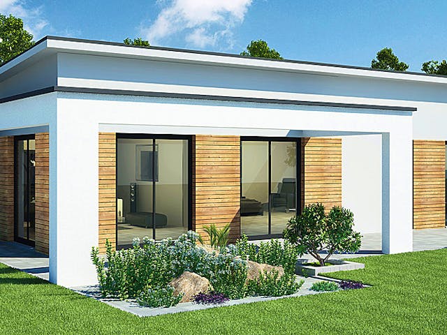 Massivhaus Bungalow BL 95 Variante T von Baudirekt, Bungalow Außenansicht 1