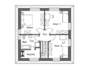 Massivhaus Stadtvilla SV125 Basis von Baudirekt, Stadtvilla Grundriss 2