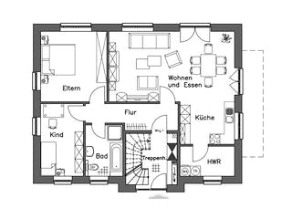 Massivhaus Zweifamilienhaus ZH185 Basis von Baudirekt, Stadtvilla Grundriss 1