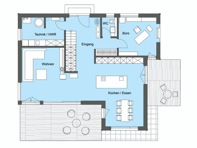 Fertighaus Herb - Kundenhaus von Bau-Fritz Schlüsselfertig ab 645000€, Satteldach-Klassiker Grundriss 1