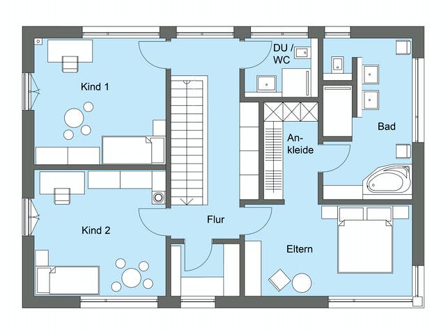 Fertighaus Herb - Kundenhaus von Bau-Fritz Schlüsselfertig ab 645000€, Satteldach-Klassiker Grundriss 2