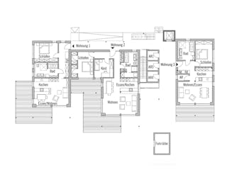 Fertighaus Mehrfamilienhaus Falchengraben von Bau-Fritz - Mehrfamilienhäuser Schlüsselfertig ab 3015000€, Grundriss 1
