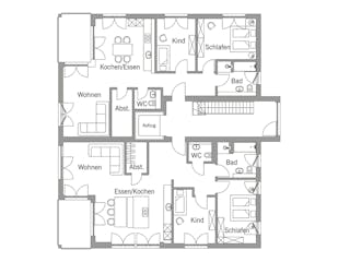 Fertighaus Mehrfamilienhaus Fink von Bau-Fritz - Mehrfamilienhäuser Schlüsselfertig ab 2700000€, Cubushaus Grundriss 2
