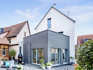 Fertighaus Ehrmann - Kundenhaus von Bau-Fritz Schlüsselfertig ab 790000€, Satteldach-Klassiker Außenansicht 2