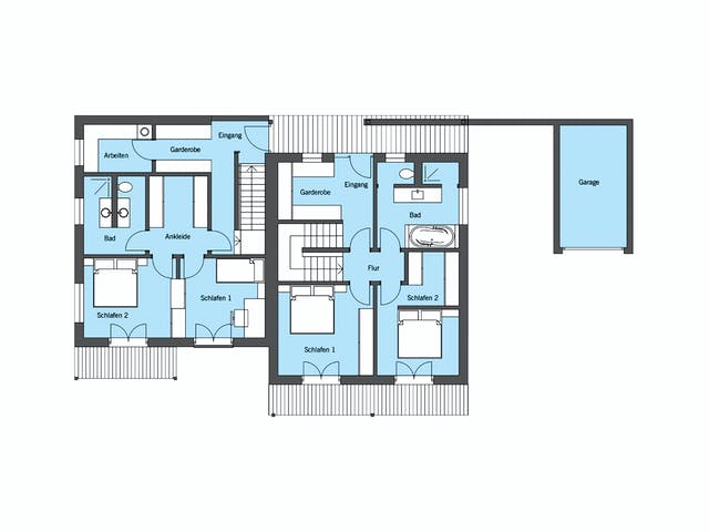 Fertighaus Horn - Kundenhaus von Bau-Fritz Schlüsselfertig ab 1205000€, Satteldach-Klassiker Grundriss 2