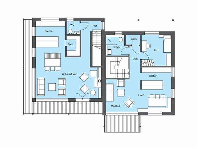 Fertighaus Horn - Kundenhaus von Bau-Fritz Schlüsselfertig ab 1205000€, Satteldach-Klassiker Grundriss 1