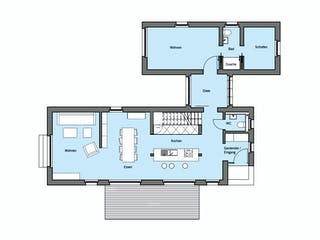 Fertighaus Lichtblick - Musterhaus Erkheim von Bau-Fritz Schlüsselfertig ab 650000€, Satteldach-Klassiker Grundriss 1