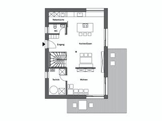 Fertighaus my smart green home - MH Schwarzwald von Bau-Fritz Schlüsselfertig ab 675762€, Satteldach-Klassiker Grundriss 1