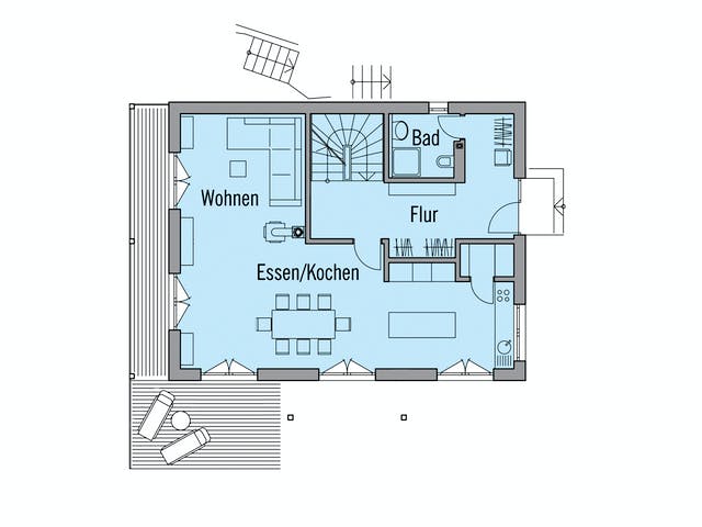 Fertighaus Motz-Russ - Kundenhaus von Bau-Fritz Schlüsselfertig ab 560000€, Satteldach-Klassiker Grundriss 1