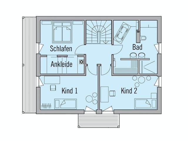 Fertighaus Motz-Russ - Kundenhaus von Bau-Fritz Schlüsselfertig ab 560000€, Satteldach-Klassiker Grundriss 2