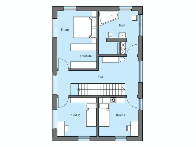 Fertighaus Remiger - Kundenhaus von Bau-Fritz Schlüsselfertig ab 470000€, Satteldach-Klassiker Grundriss 2