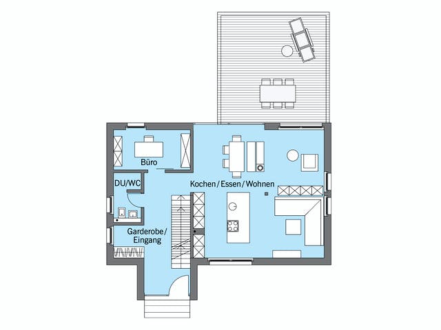 Fertighaus Schellenberg - Kundenhaus von Bau-Fritz Schlüsselfertig ab 725000€, Satteldach-Klassiker Grundriss 1