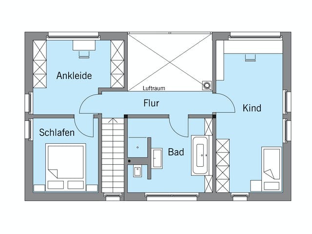 Fertighaus Schellenberg - Kundenhaus von Bau-Fritz Schlüsselfertig ab 725000€, Satteldach-Klassiker Grundriss 2