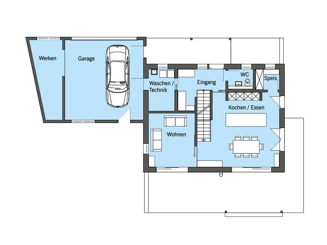 Fertighaus Schneider - Kundenhaus von Bau-Fritz Schlüsselfertig ab 475000€, Satteldach-Klassiker Grundriss 2