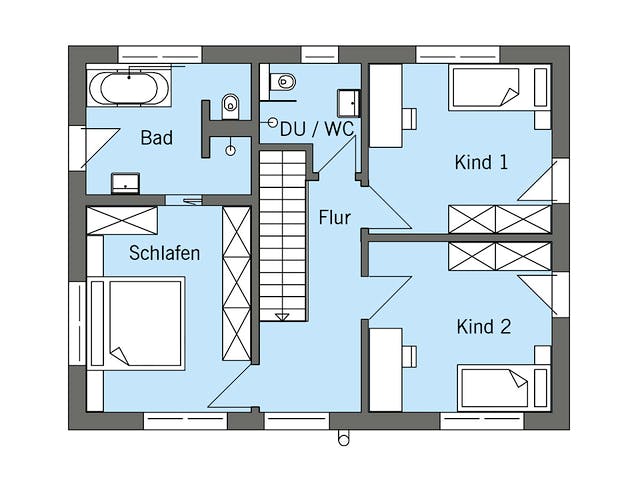 Fertighaus Schneider - Kundenhaus von Bau-Fritz Schlüsselfertig ab 475000€, Satteldach-Klassiker Grundriss 4