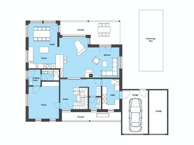 Fertighaus van Dyck - Kundenhaus von Bau-Fritz Schlüsselfertig ab 775000€, Satteldach-Klassiker Grundriss 1