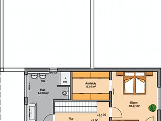 Massivhaus Bauhaus Ixeo von Kern-Haus Schlüsselfertig ab 737900€, Cubushaus Grundriss 2