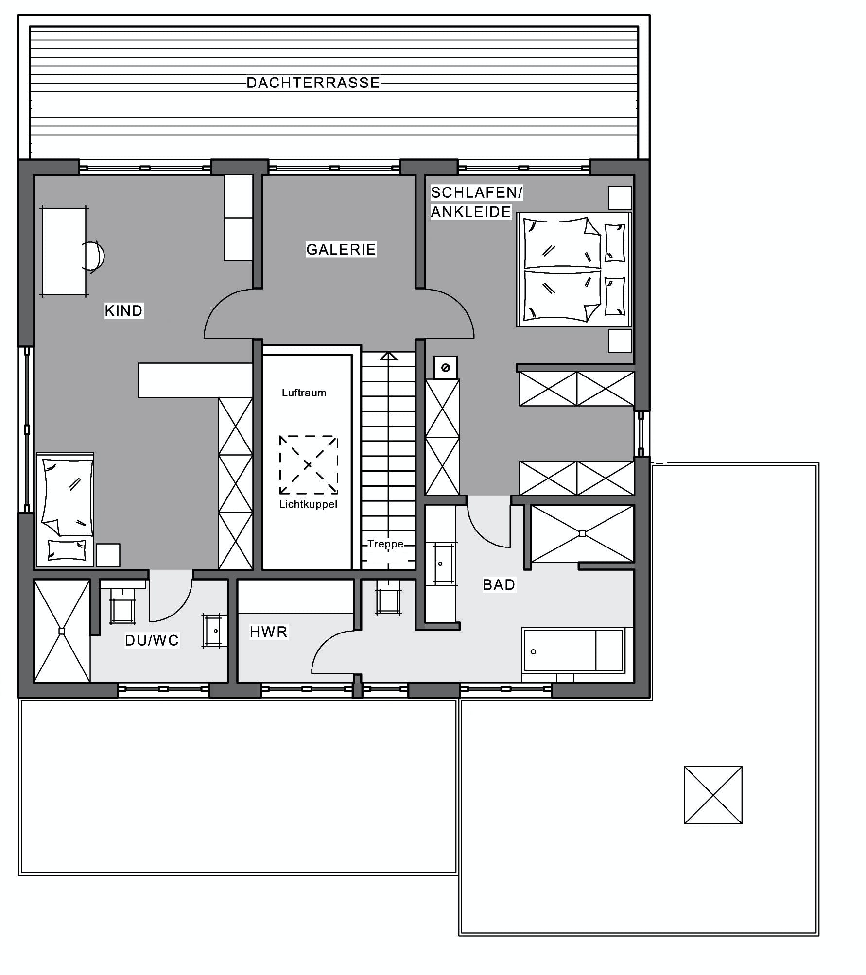 Fertighaus Bauhaus-Villa von Meisterstück-HAUS, Cubushaus Grundriss 1