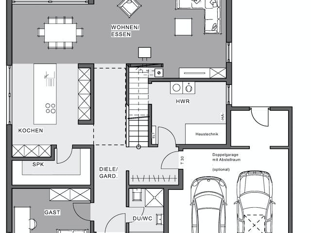 Fertighaus Bauhaus-Villa von Meisterstück-HAUS, Cubushaus Grundriss 2