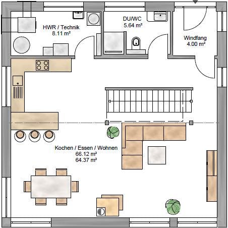 Fertighaus Bauhaus 161 von Suckfüll Energiesparhaus Schlüsselfertig ab 408900€, Cubushaus Grundriss 1