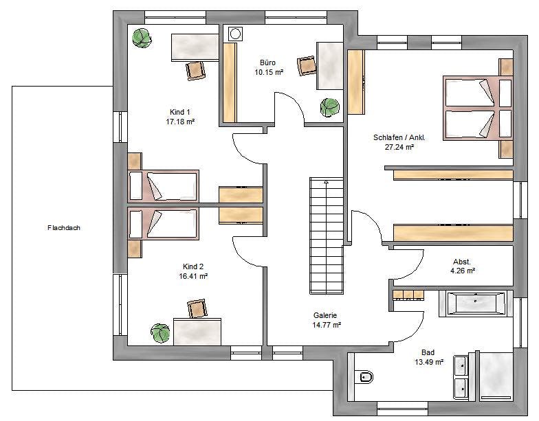 Fertighaus Bauhaus 197 von Suckfüll Energiesparhaus Schlüsselfertig ab 487000€, Cubushaus Grundriss 1