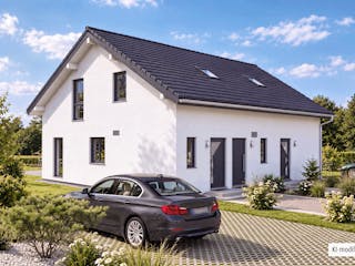 Fertighaus Junto 190 von Fingerhut Haus Schlüsselfertig ab 586552€, Satteldach-Klassiker Außenansicht 2