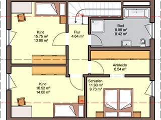 Fertighaus Bellocio von Büdenbender Hausbau, Satteldach-Klassiker Grundriss 2
