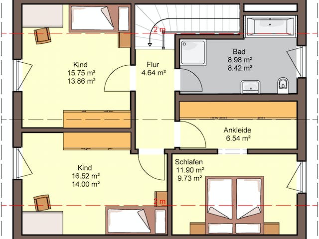 Fertighaus Bellocio von Büdenbender Hausbau, Satteldach-Klassiker Grundriss 2