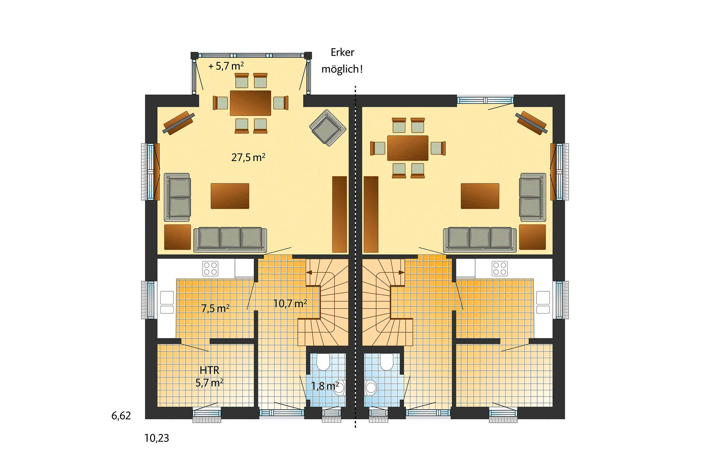Fertighaus Billund von Danhaus Deutschland Schlüsselfertig ab 366810€, Satteldach-Klassiker Grundriss 1
